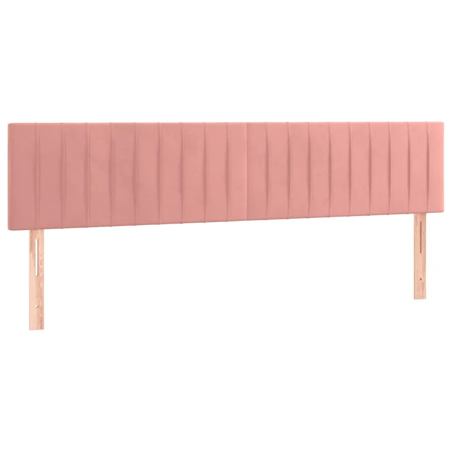 Sommier à lattes de lit avec matelas rose 120x190 cm velours - 7