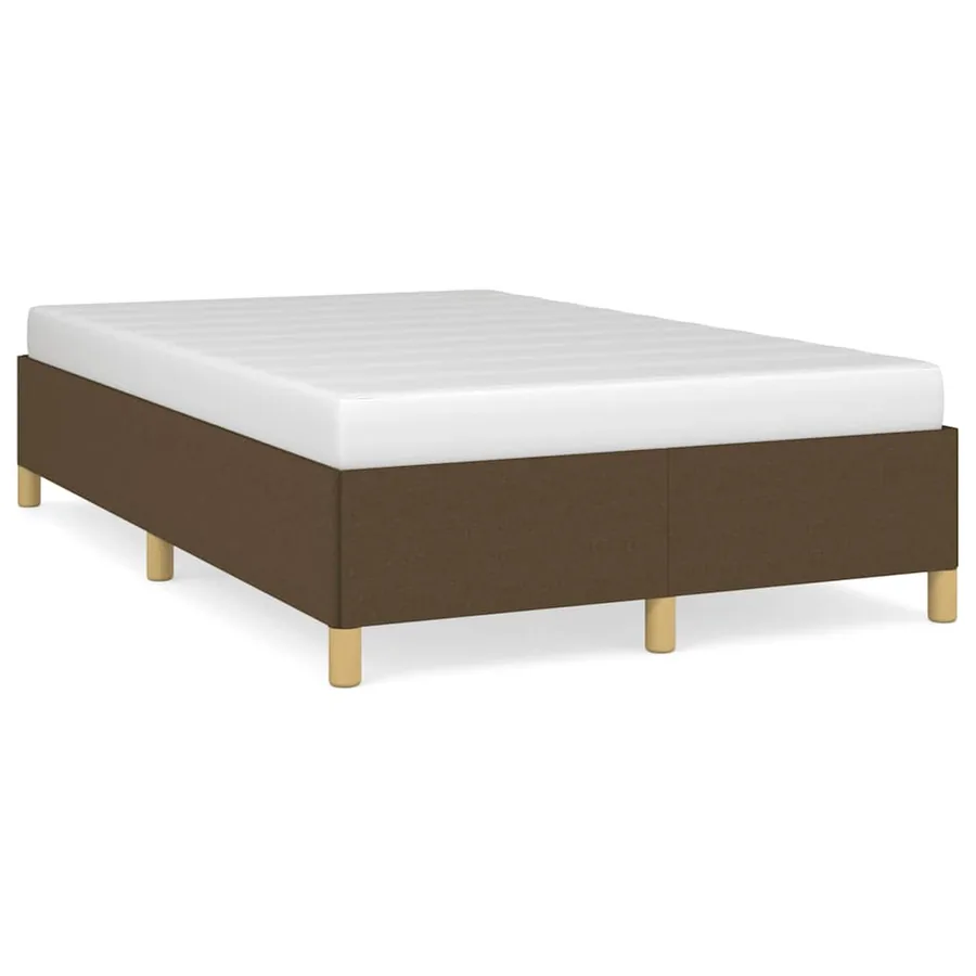 Cadre de lit sans matelas marron foncé 120x190 cm tissu - 2