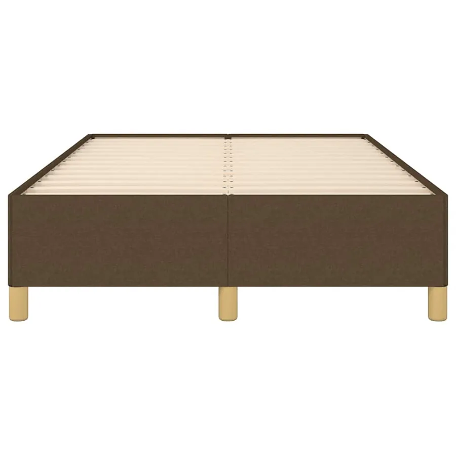 Cadre de lit sans matelas marron foncé 120x190 cm tissu - 5