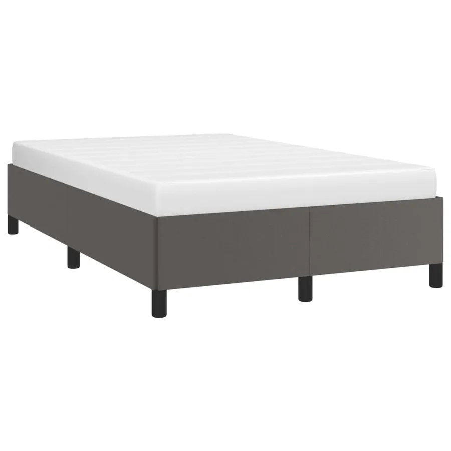 Cadre de lit sans matelas gris 120x190 cm similicuir - 4