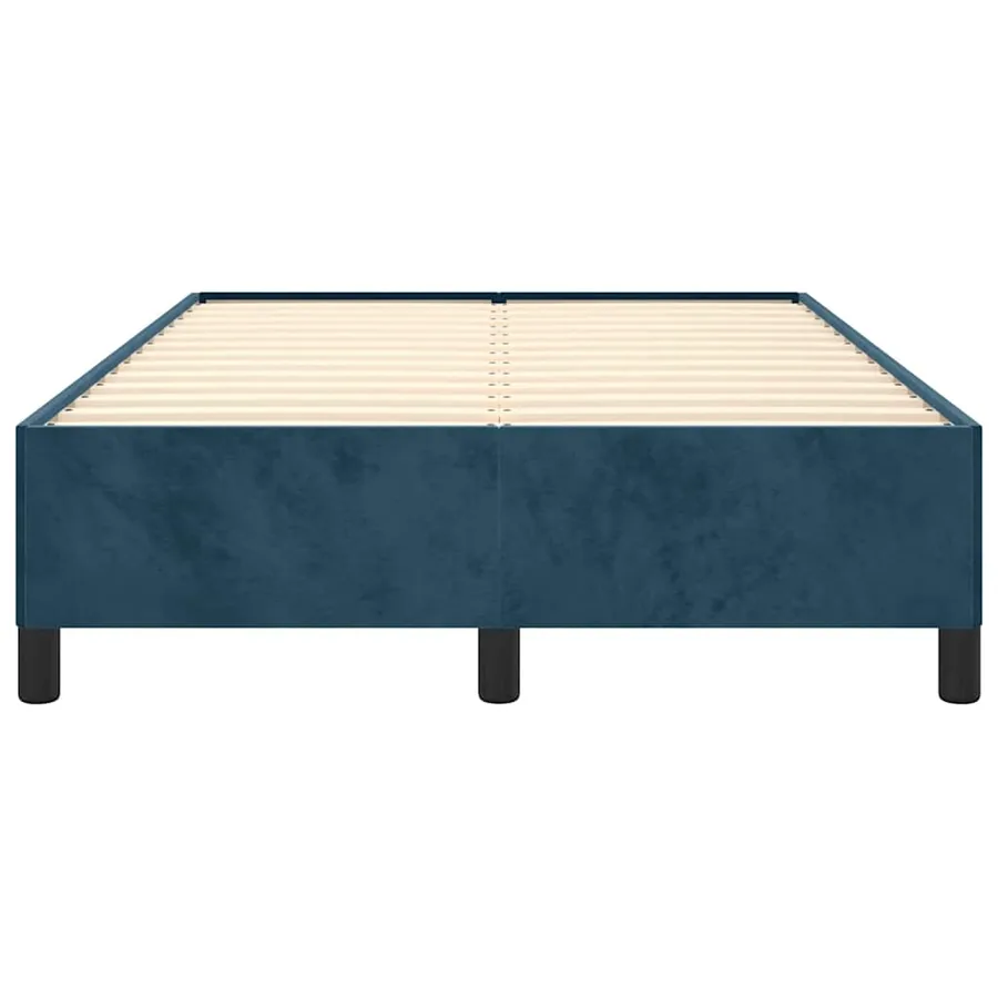 Cadre de lit sans matelas bleu foncé 120x190 cm velours - 5