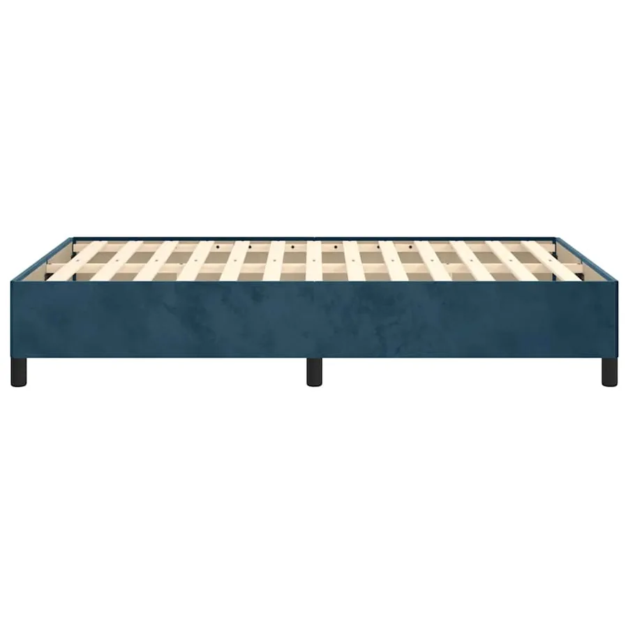 Cadre de lit sans matelas bleu foncé 120x190 cm velours - 6