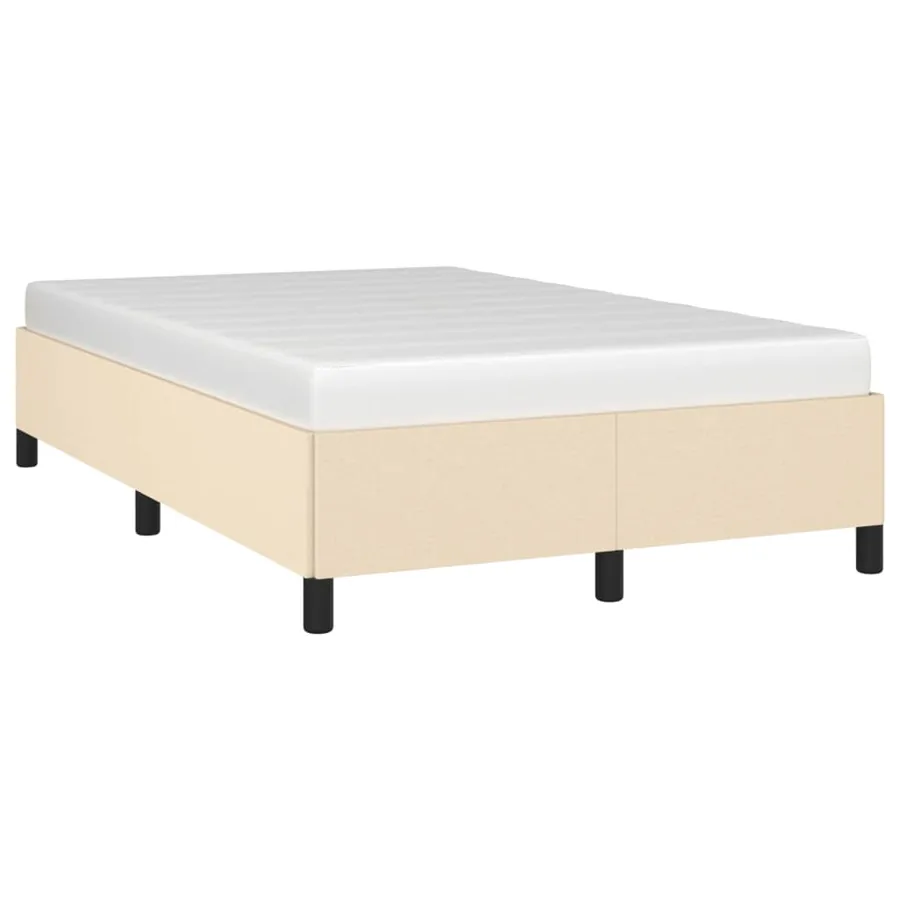 Cadre de lit sans matelas crème 120x190 cm tissu - 4