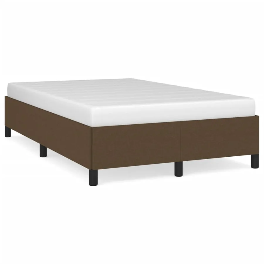 Cadre de lit sans matelas marron foncé 120x190 cm tissu - 2