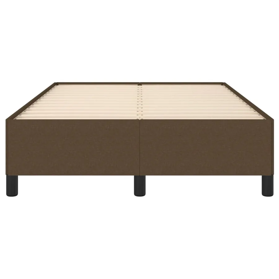 Cadre de lit sans matelas marron foncé 120x190 cm tissu - 5