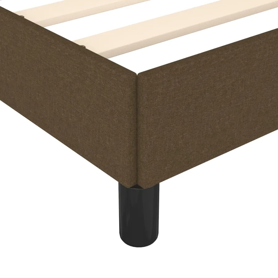Cadre de lit sans matelas marron foncé 120x190 cm tissu - 7
