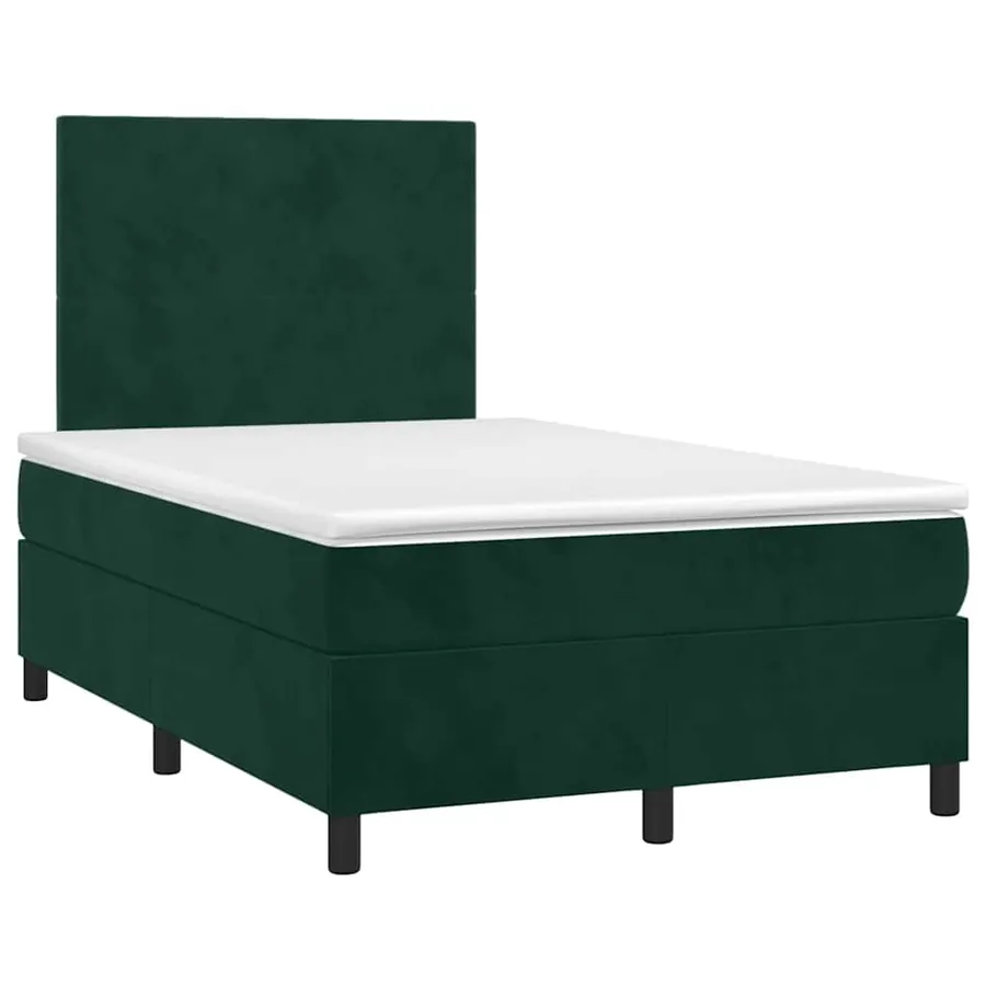 Sommier à lattes de lit avec matelas LED vert foncé 120x190 cm - 3