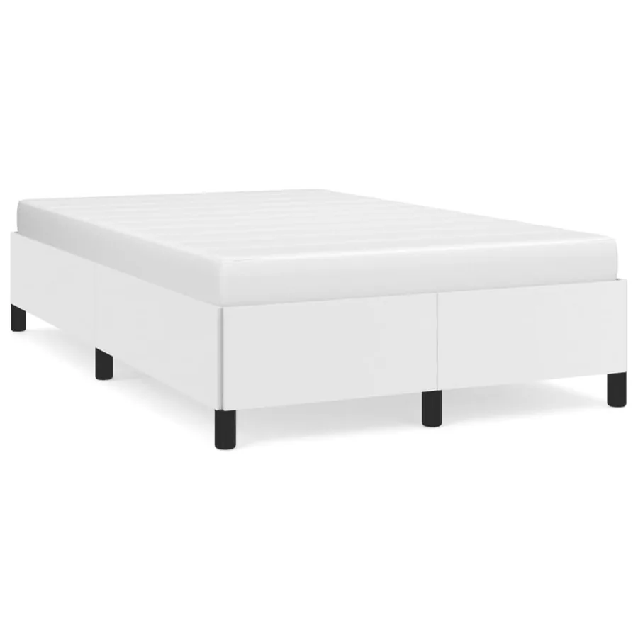 Cadre de lit sans matelas blanc 120x190 cm similicuir - 2