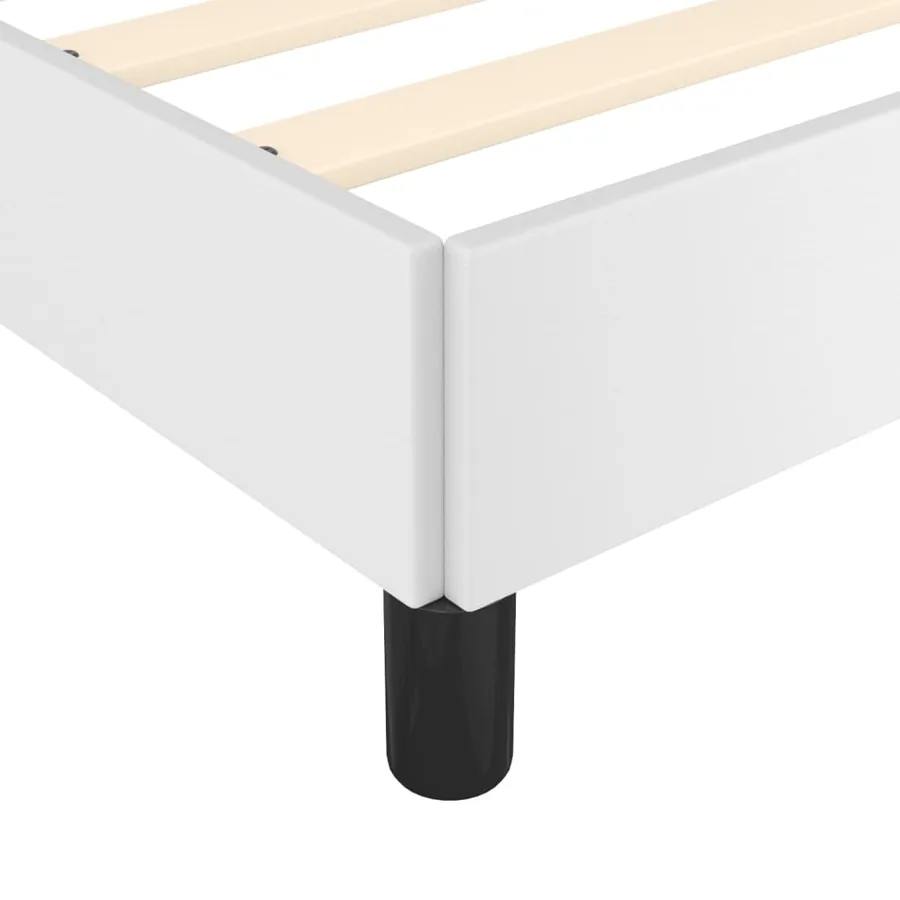 Cadre de lit sans matelas blanc 120x190 cm similicuir - 7