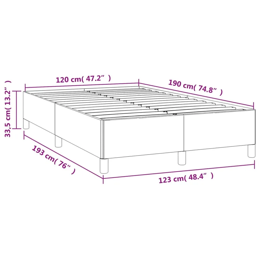 Cadre de lit sans matelas blanc 120x190 cm similicuir - 9