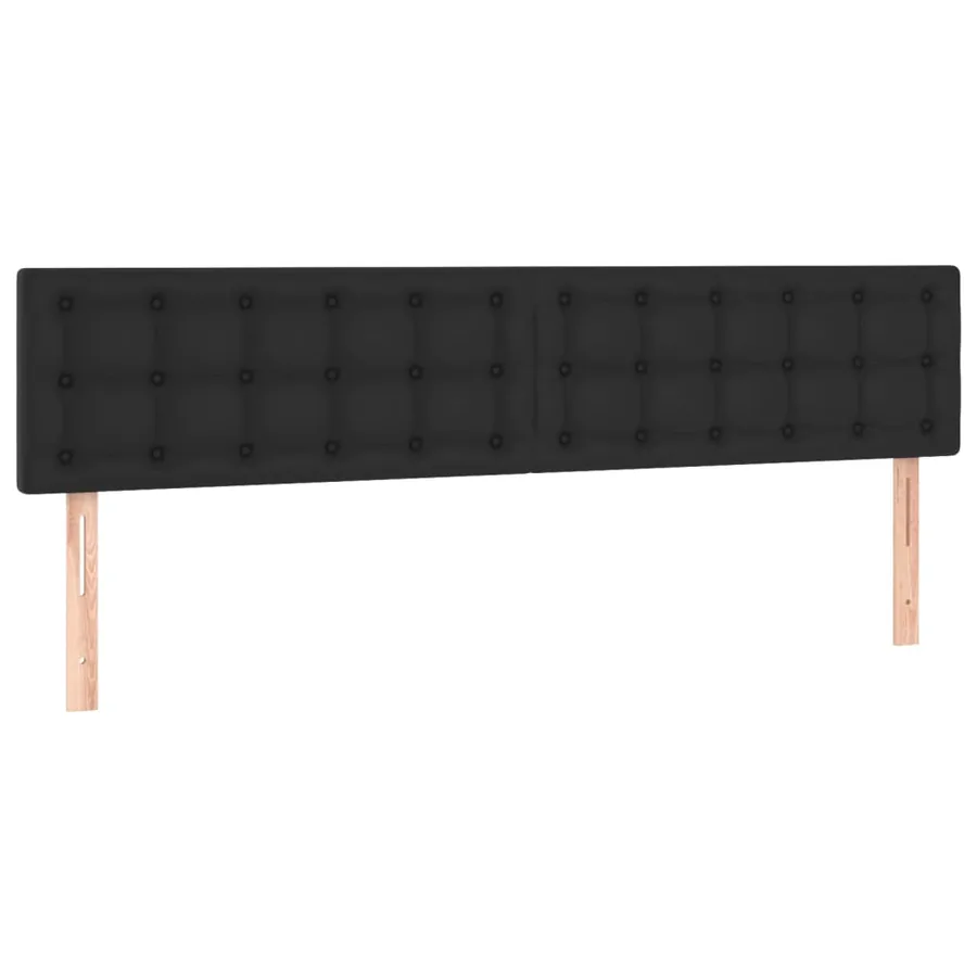 Sommier à lattes de lit avec matelas noir 120x190 cm similicuir - 7