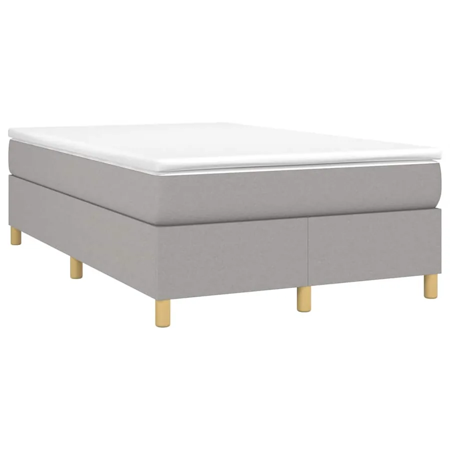 Sommier à lattes de lit et matelas gris clair 120x190 cm tissu - 2