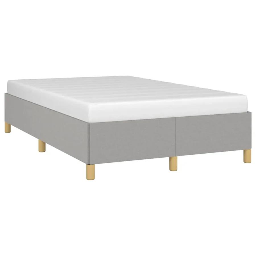 Cadre de lit sans matelas gris clair 120x190 cm tissu - 4
