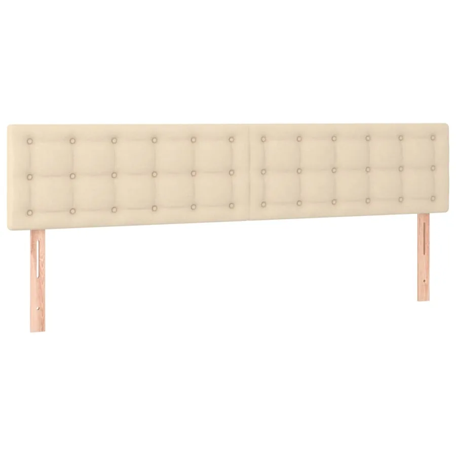 Sommier à lattes de lit matelas et LED crème 120x190 cm tissu - 9