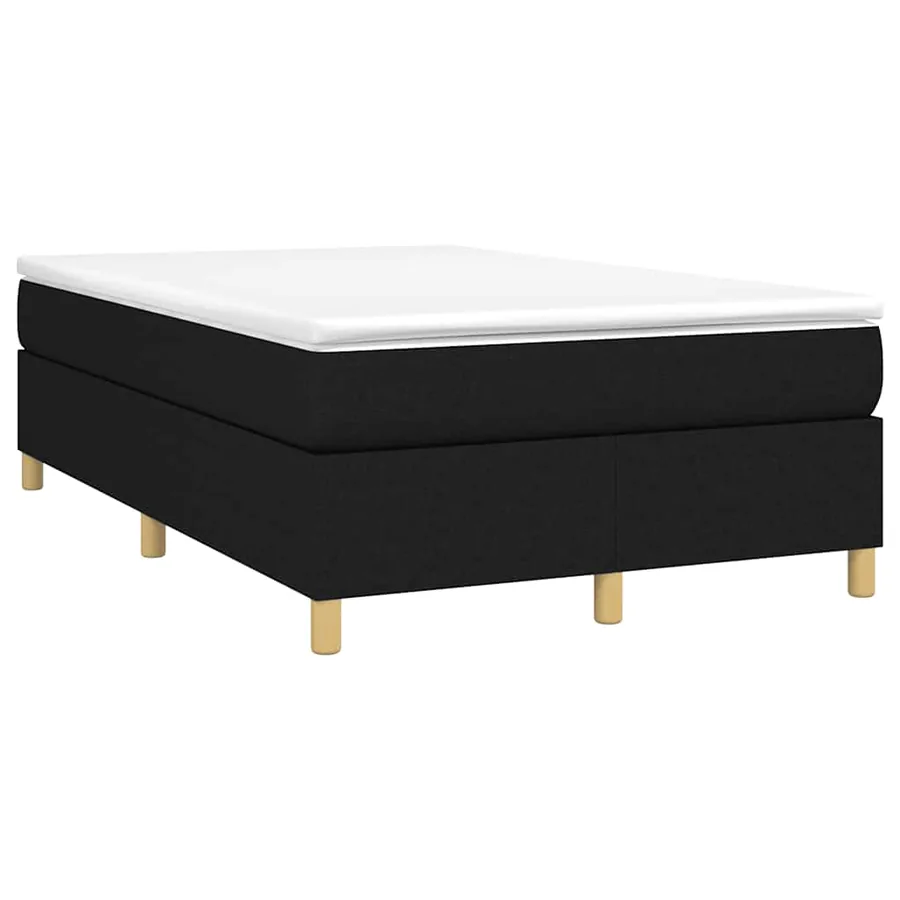 Sommier à lattes de lit avec matelas noir 120x190 cm tissu - 2
