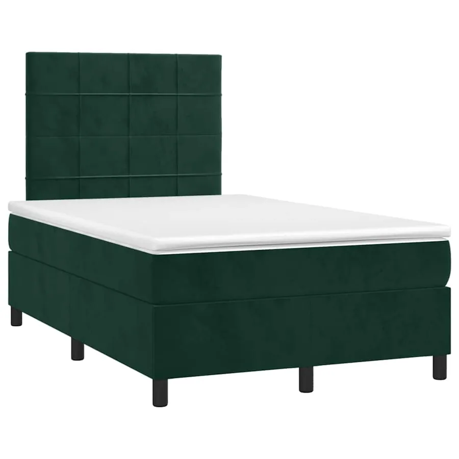 Sommier à lattes de lit avec matelas vert foncé 120x190 cm - 2