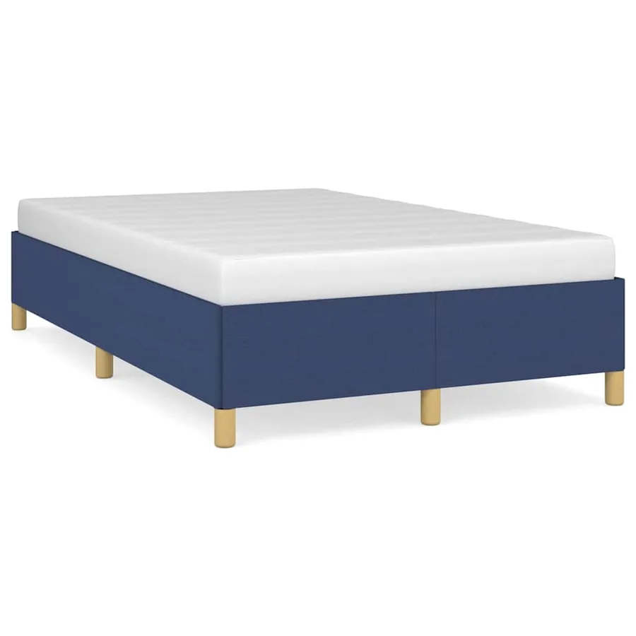 Cadre de lit sans matelas bleu 120x190 cm tissu - 2
