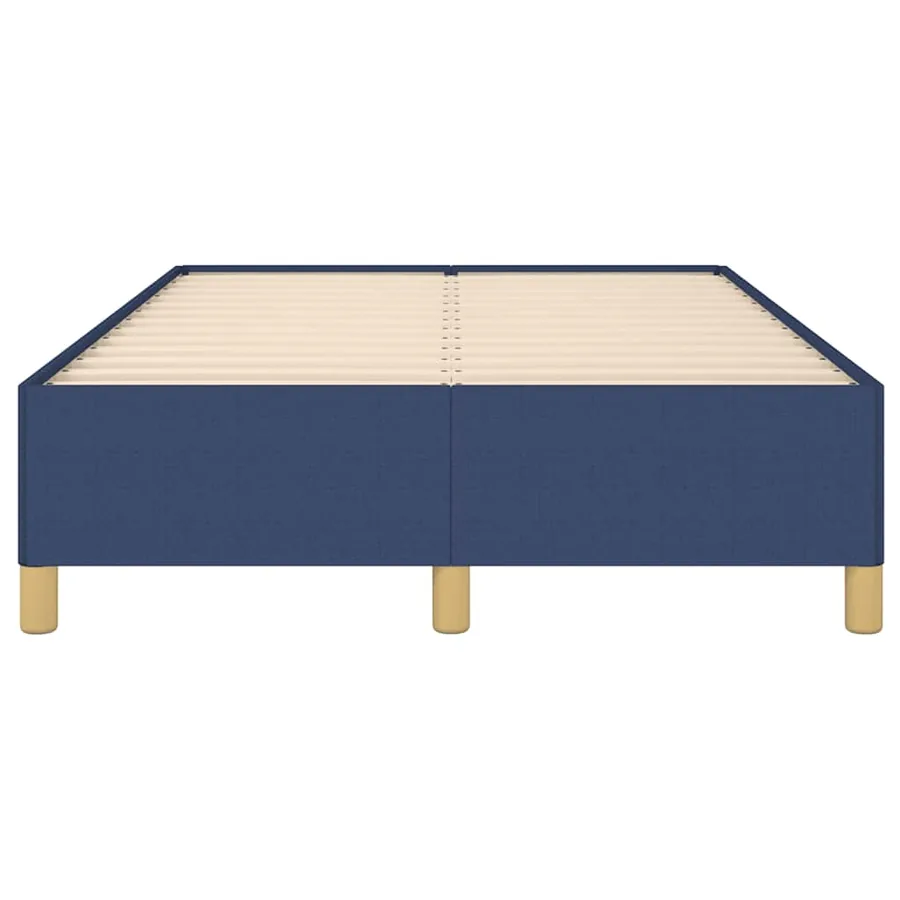 Cadre de lit sans matelas bleu 120x190 cm tissu - 5