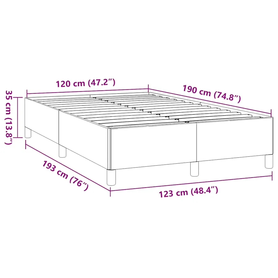 Cadre de lit sans matelas bleu 120x190 cm tissu - 9