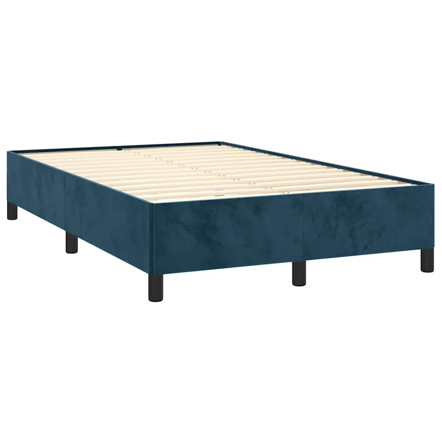 Sommier à lattes de lit et matelas bleu foncé 120x190cm velours - 4