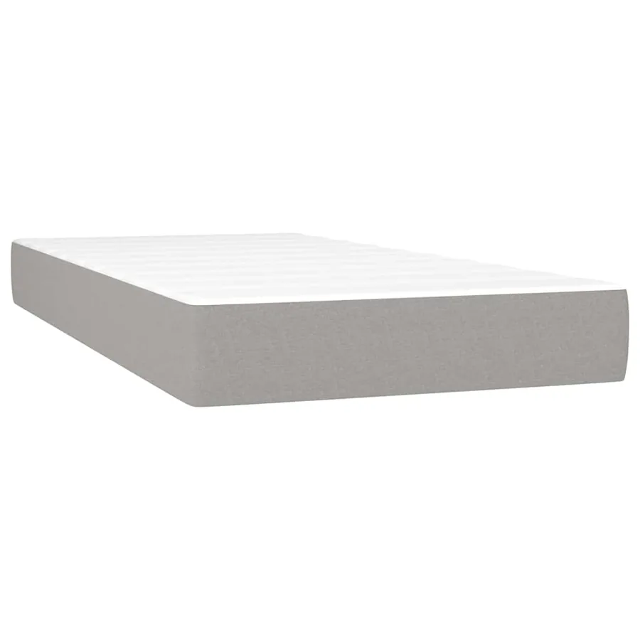 Sommier à lattes de lit et matelas gris clair 120x190 cm tissu - 5