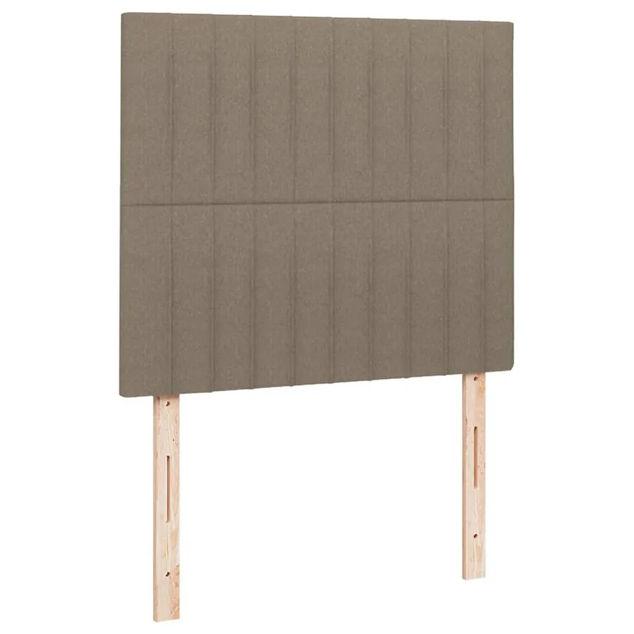 Sommier à lattes de lit matelas et LED taupe 120x190 cm tissu - 9