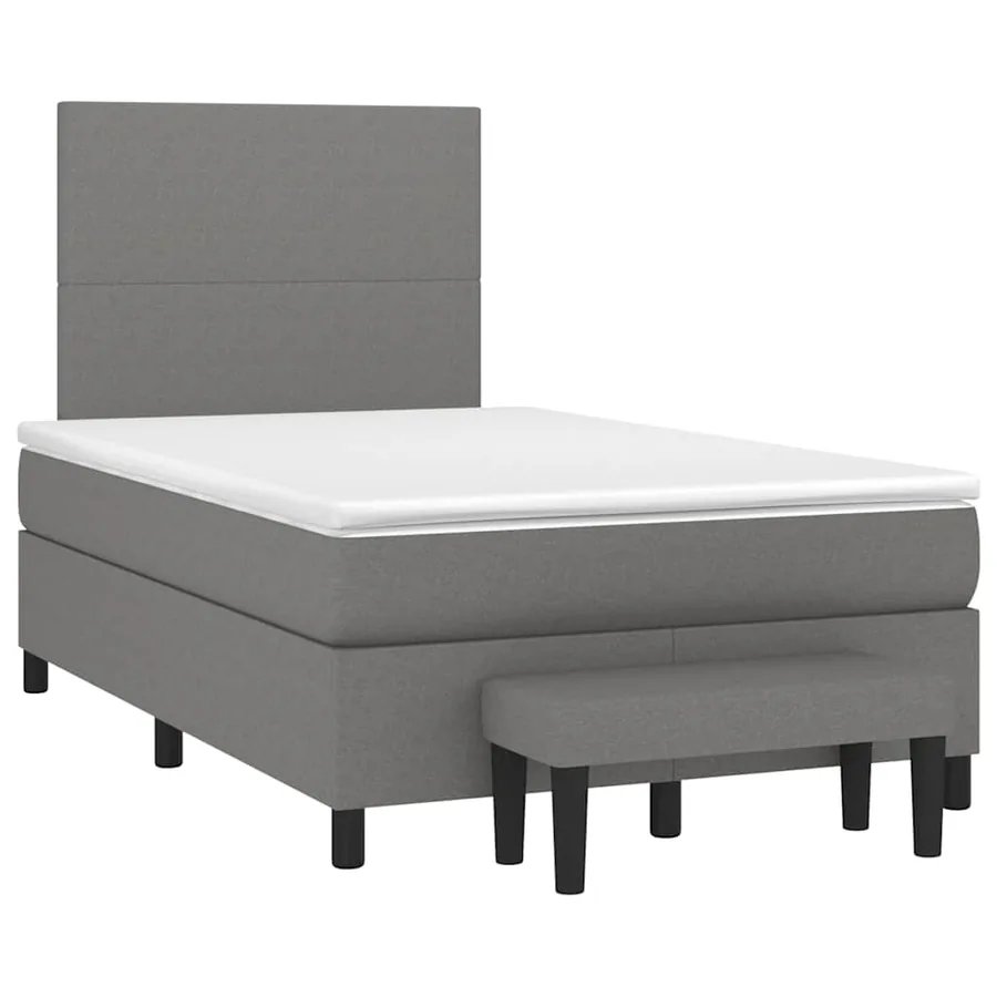 Sommier à lattes de lit avec matelas gris foncé 120x190cm tissu - 2