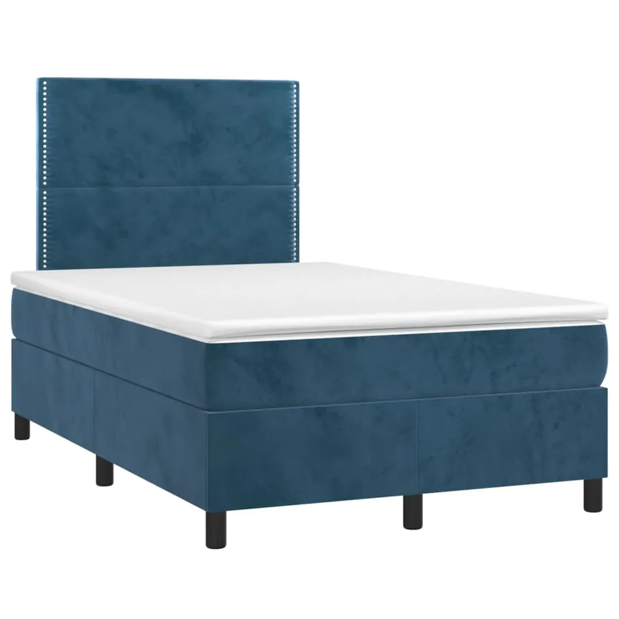 Sommier à lattes de lit avec matelas LED bleu foncé 120x190 cm - 3
