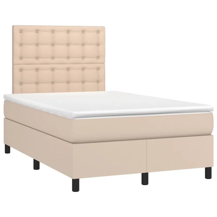 Sommier à lattes de lit avec matelas LED cappuccino 120x190 cm - 3