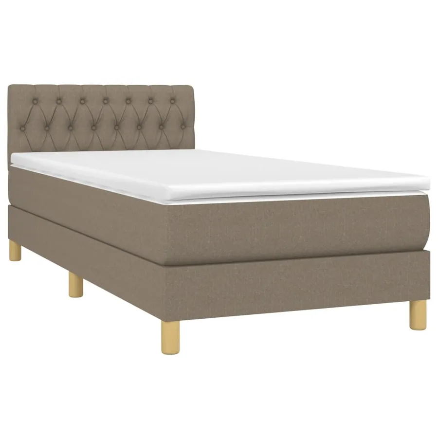 Sommier à lattes de lit avec matelas Taupe 90x190 cm Tissu - 3