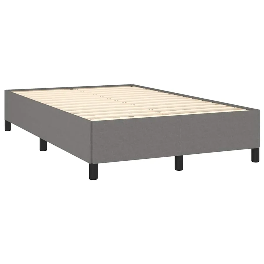 Sommier à lattes de lit avec matelas gris foncé 120x190cm tissu - 4