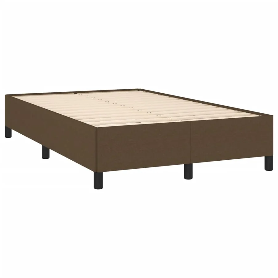 Sommier à lattes de lit et matelas marron foncé 120x190cm tissu - 4