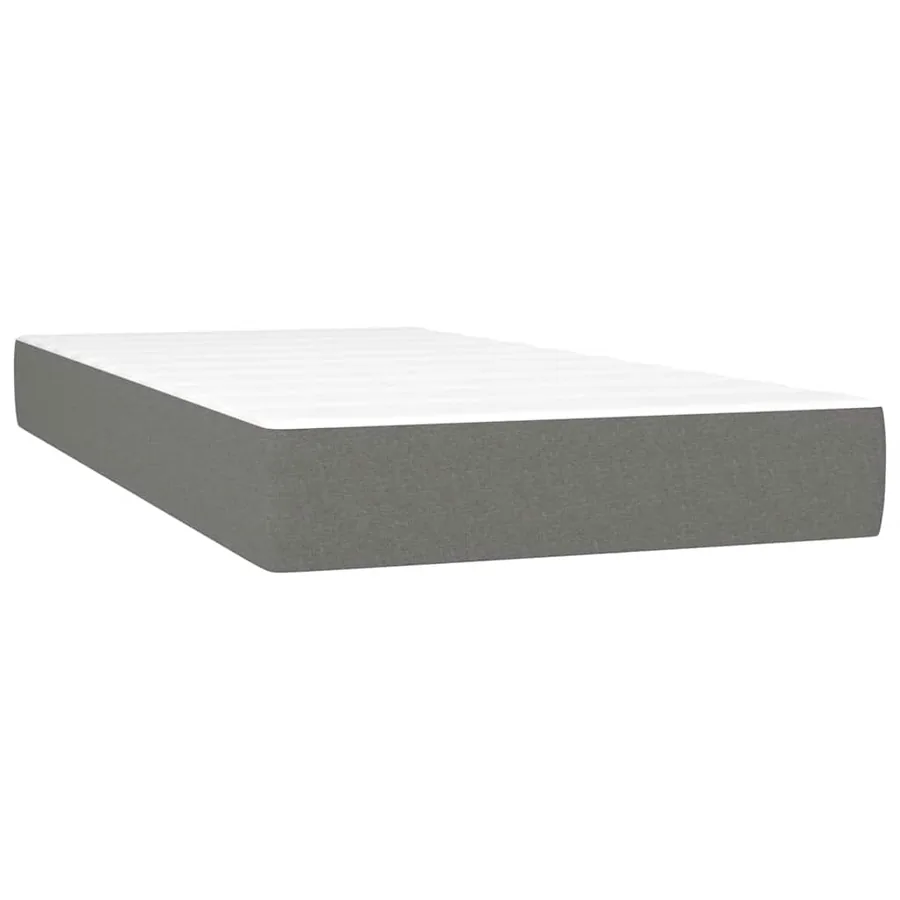 Sommier à lattes de lit avec matelas gris foncé 120x190cm tissu - 5