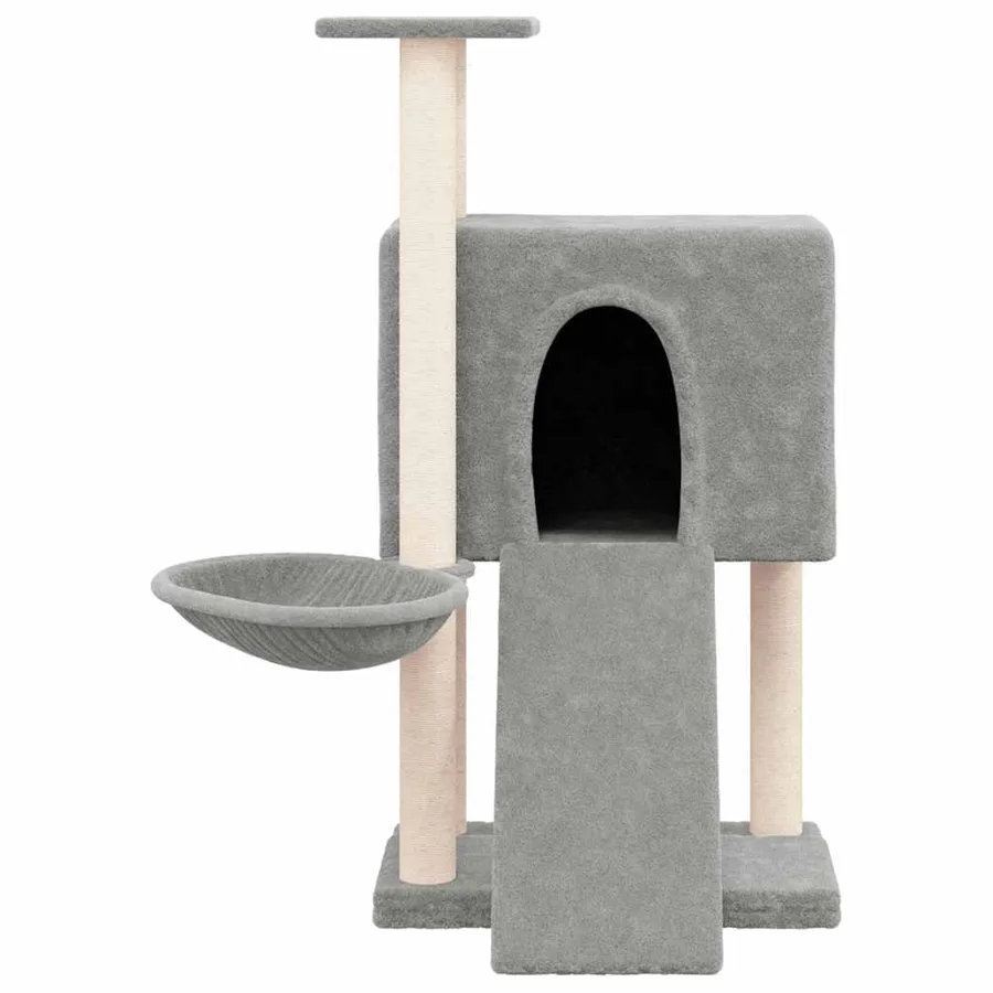 Arbre à chat avec griffoirs en sisal Gris clair 96 cm - 3