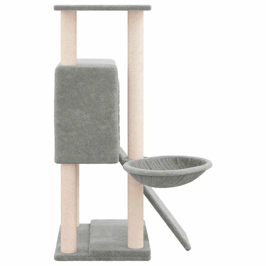 Arbre à chat avec griffoirs en sisal Gris clair 96 cm - 4