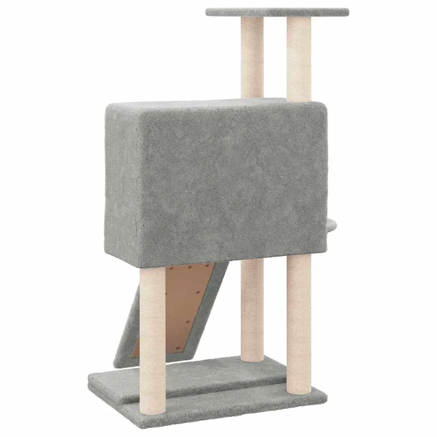 Arbre à chat avec griffoirs en sisal Gris clair 96 cm - 5
