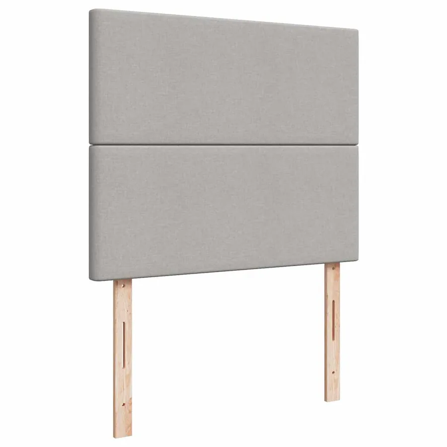 Sommier à lattes de lit matelas LED gris clair 120x190 cm tissu - 9