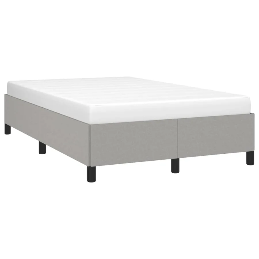 Cadre de lit sans matelas gris clair 120x190 cm tissu - 4