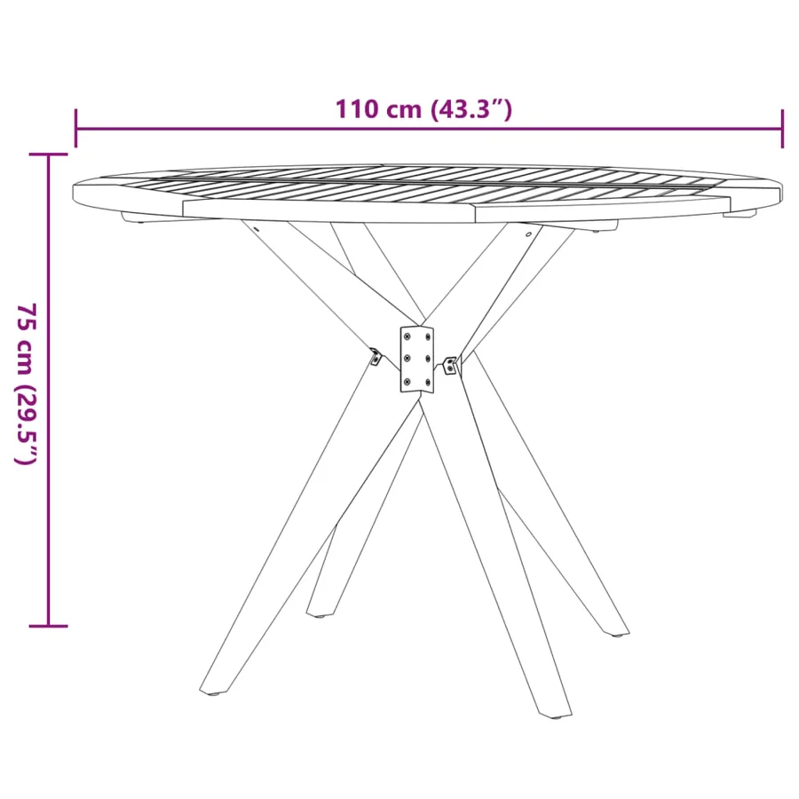 Ensemble à manger de jardin 6 pcs Bois d'acacia solide - 10