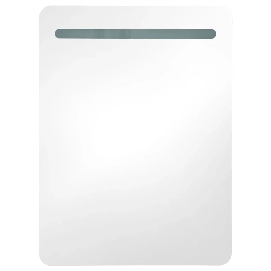 Armoire de salle de bain à miroir LED blanc et chêne 60x11x80cm - 4