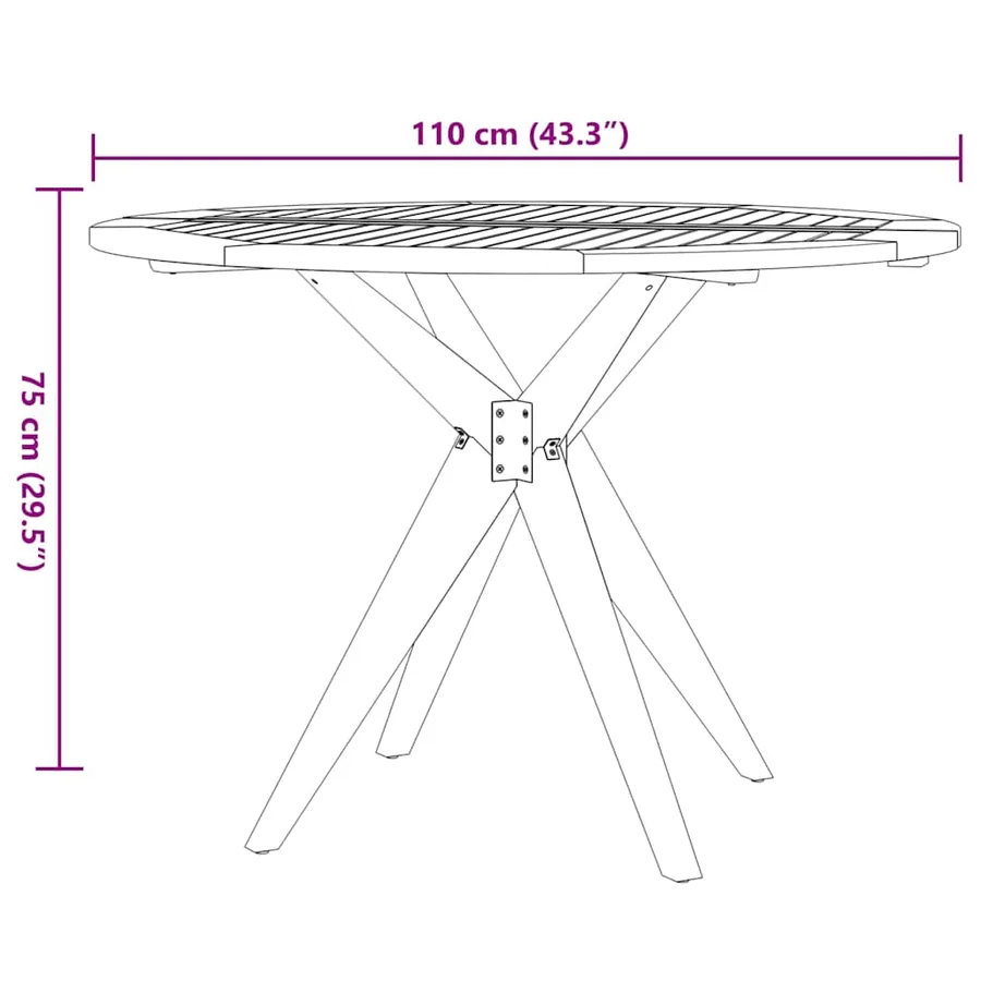 Ensemble à manger de jardin 5 pcs Bois d'acacia solide - 10