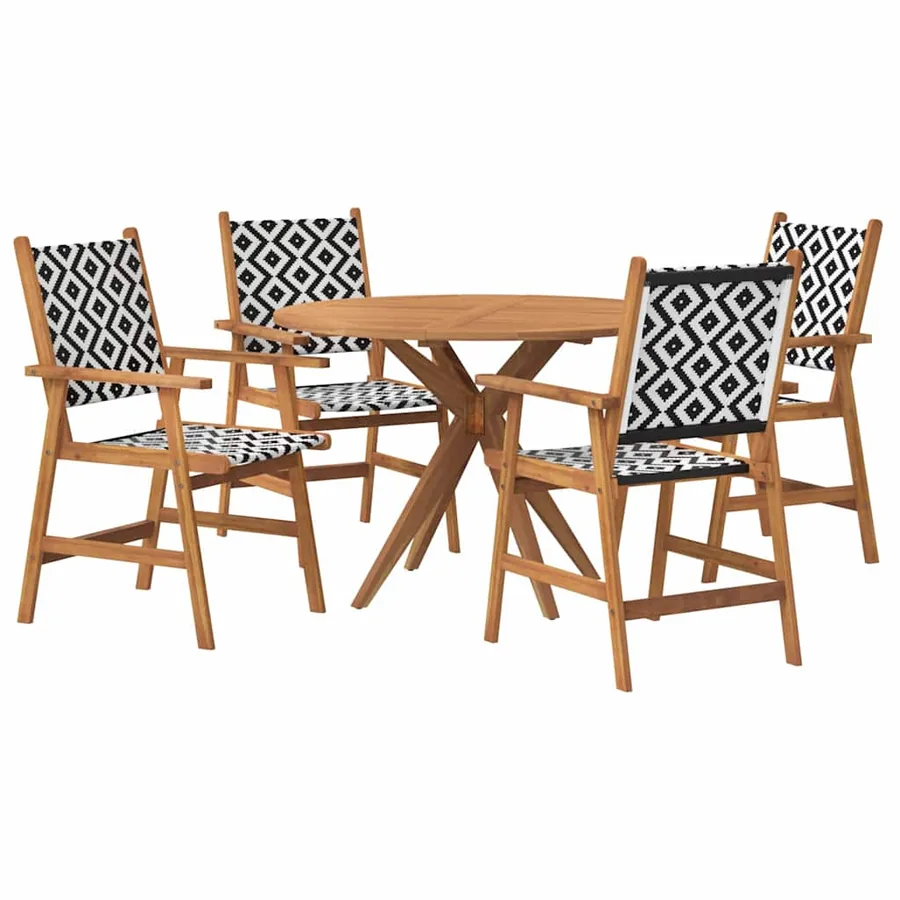 Ensemble à manger de jardin 5 pcs Bois d'acacia solide - 2