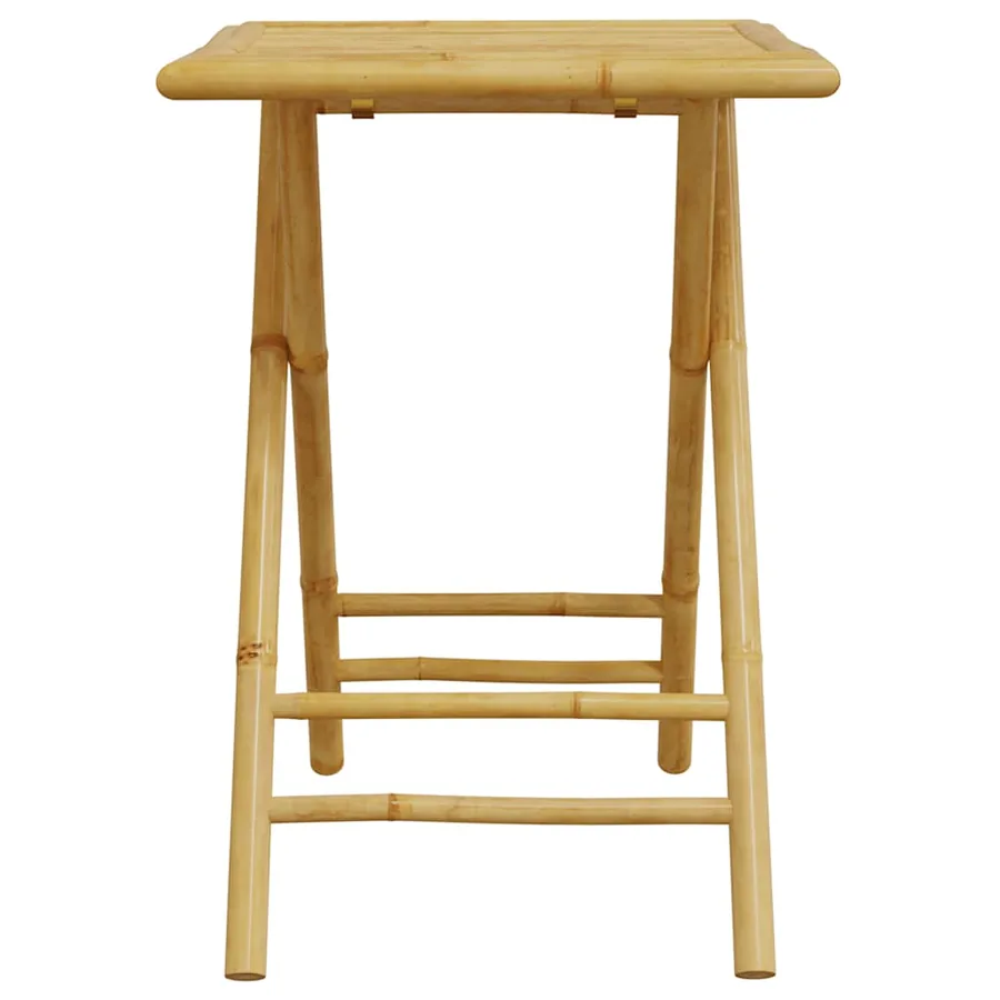 Ensemble de bistro pliante 3 pcs et coussins blanc crème bambou - 8