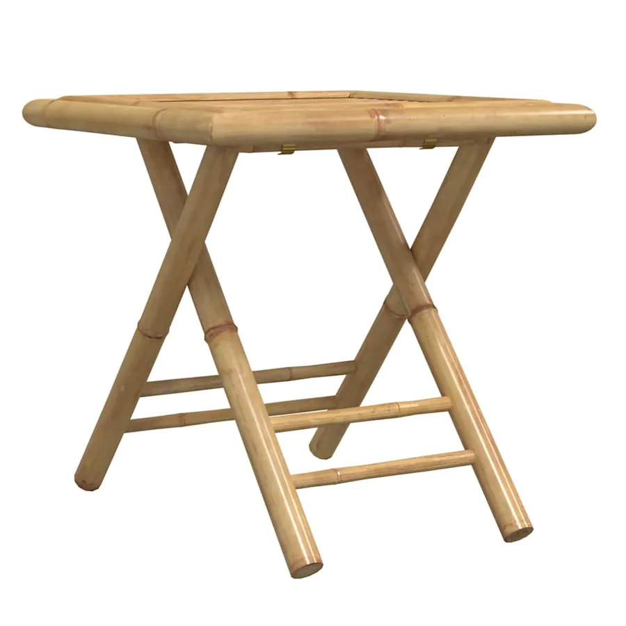 Ensemble de bistro pliante 3 pcs et coussins blanc crème bambou - 8