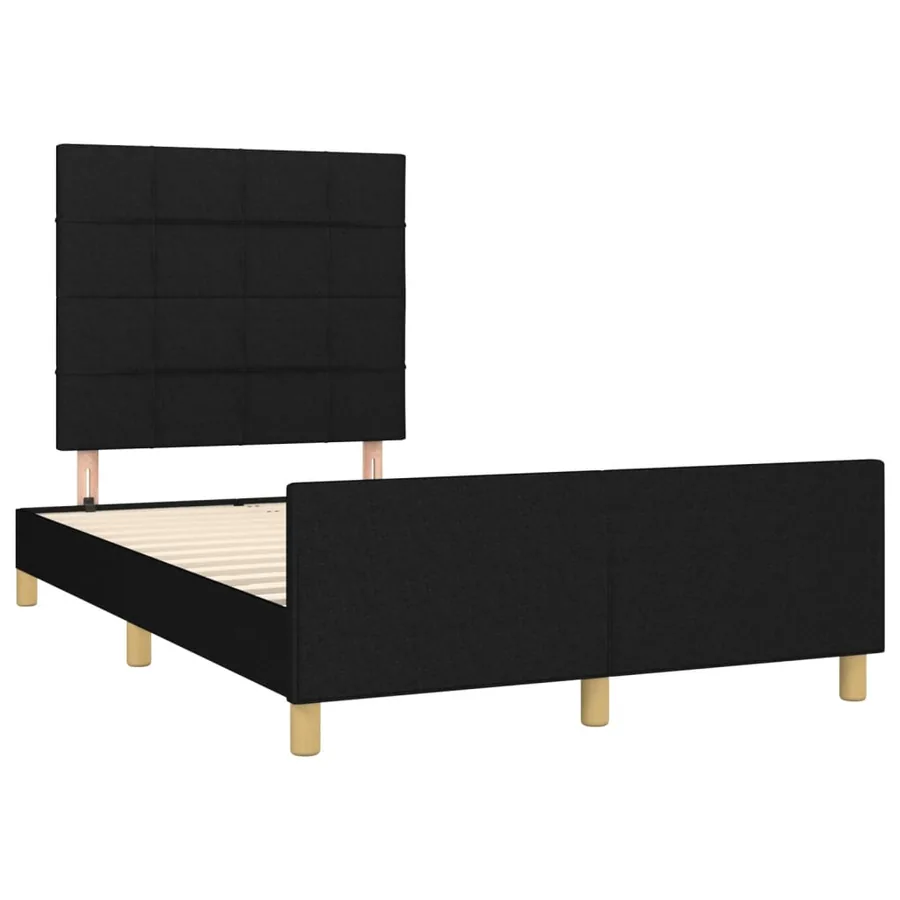 Cadre de lit sans matelas noir 120x190 cm tissu - 3