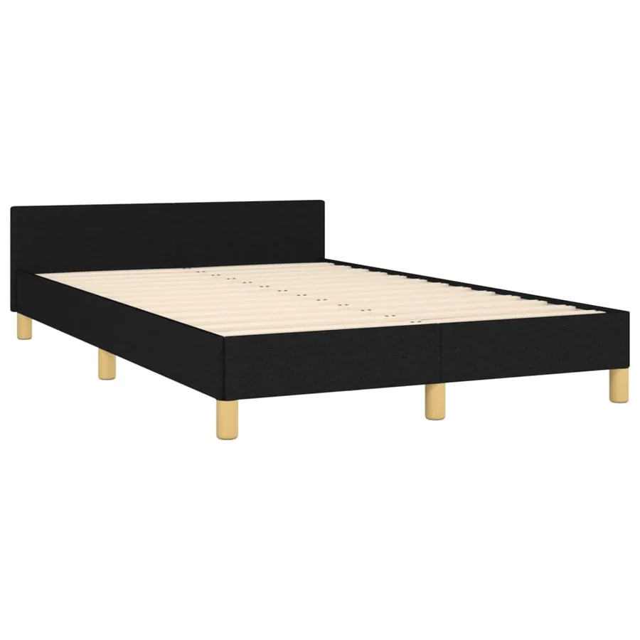 Cadre de lit sans matelas noir 120x190 cm tissu - 5