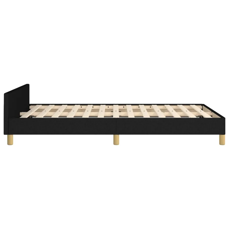 Cadre de lit sans matelas noir 120x190 cm tissu - 7