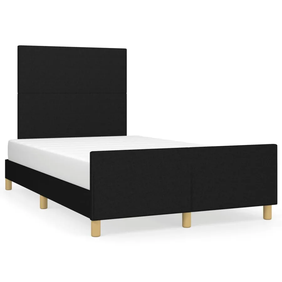 Cadre de lit sans matelas noir 120x190 cm tissu - 2