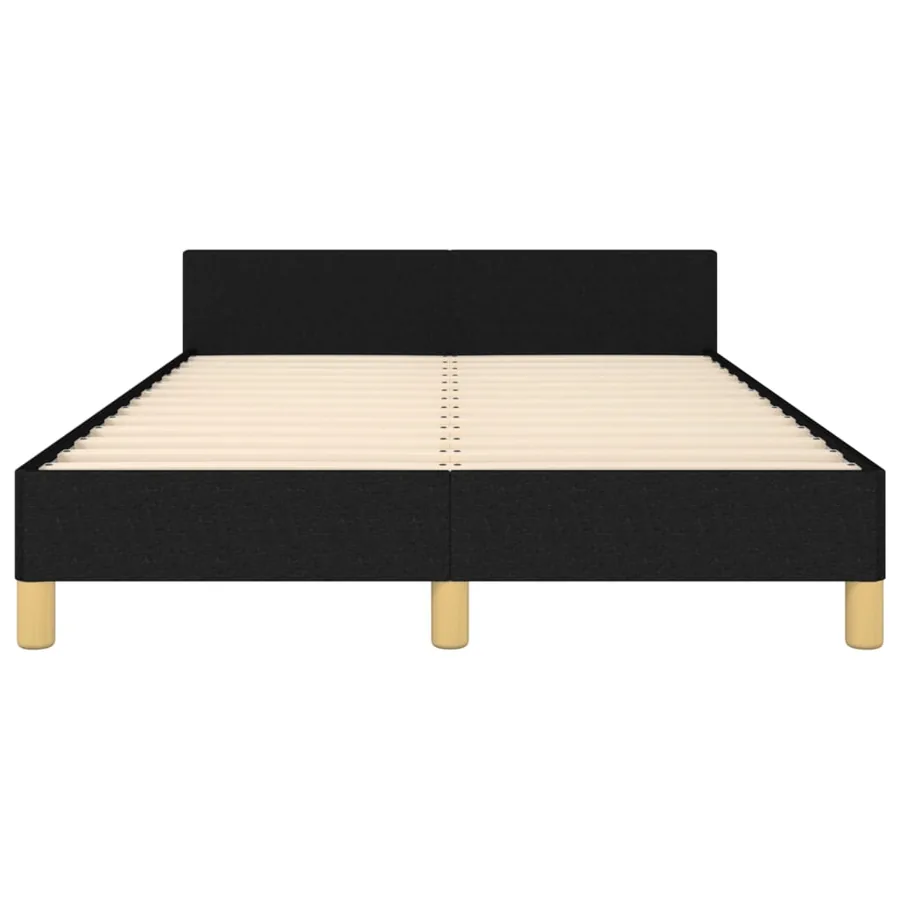 Cadre de lit sans matelas noir 120x190 cm tissu - 6