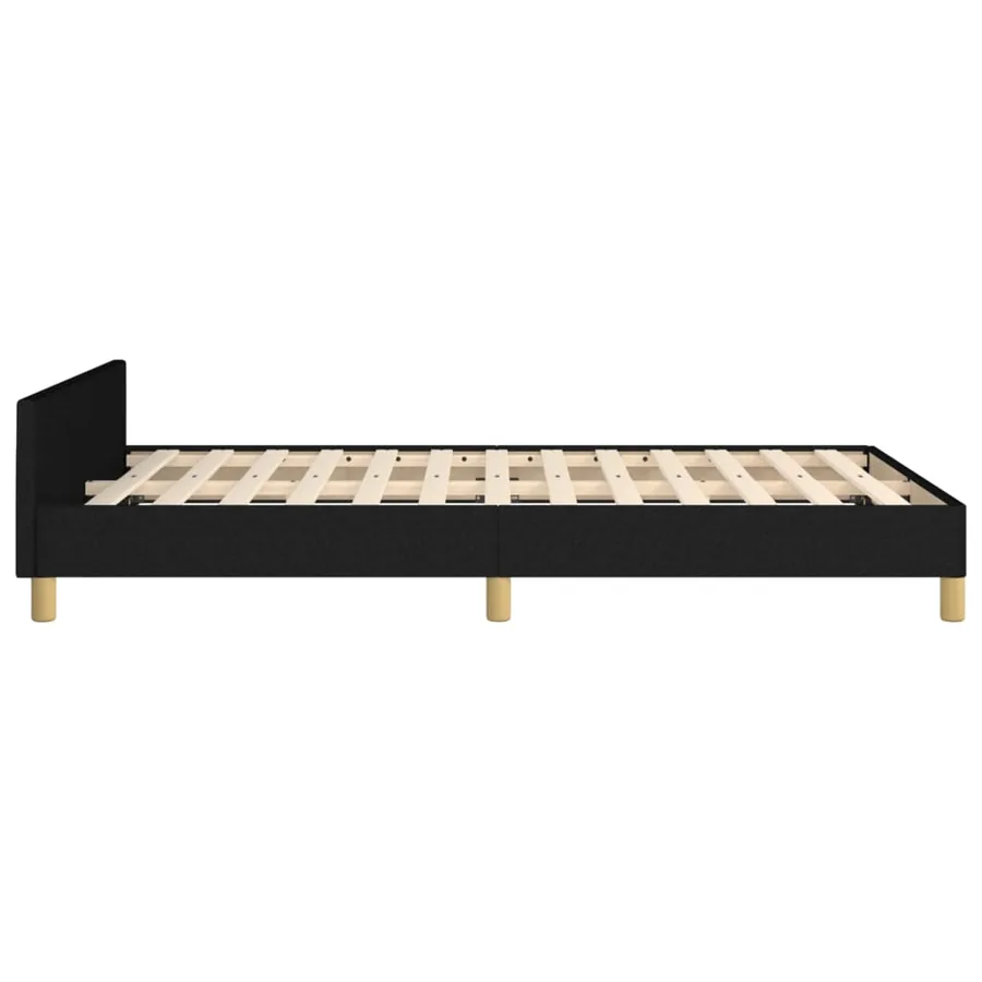 Cadre de lit sans matelas noir 120x190 cm tissu - 7